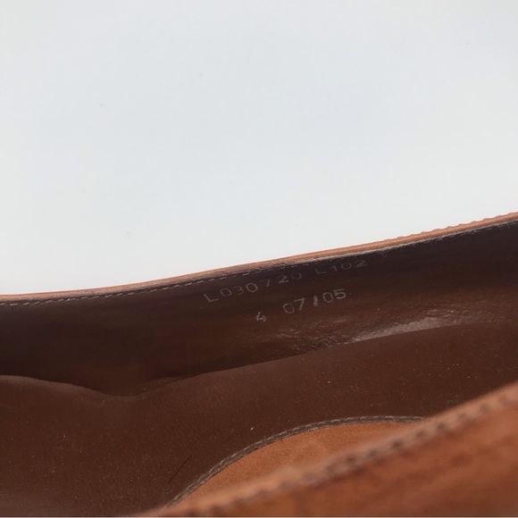 Dolci Pointed Brown Toe Leather Buckle Strap Stiletto Pump Kitten Heel Shoe Sz 4 - Picture 8 of 14